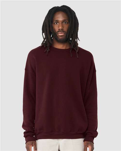 BELLA + CANVAS Sponge Fleece Drop Shoulder Crewneck Sweatshirt - Maroon