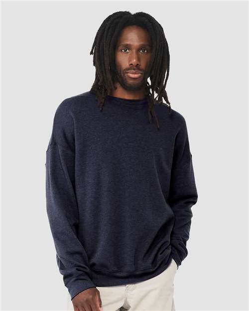 BELLA + CANVAS Sponge Fleece Drop Shoulder Crewneck Sweatshirt - Heather Navy