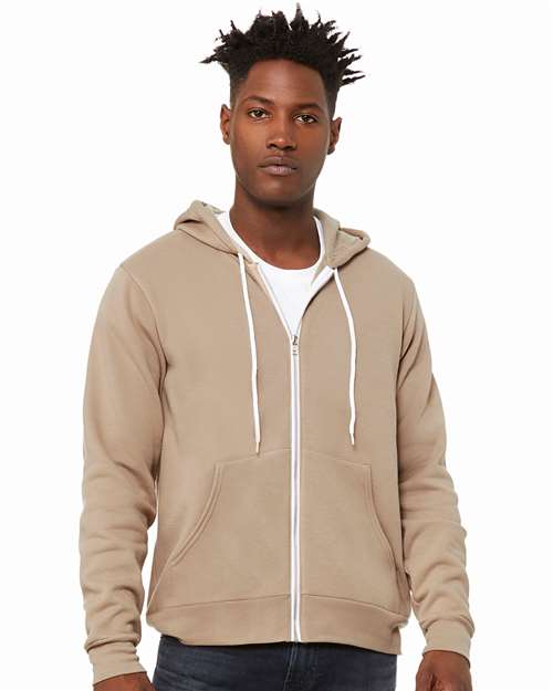 BELLA + CANVAS Sponge Fleece Full-Zip Hoodie - Tan