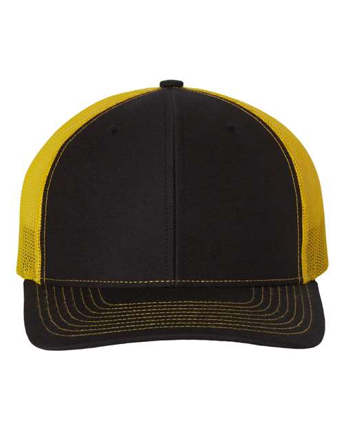 Richardson Snapback Trucker Cap - Black/ Yellow